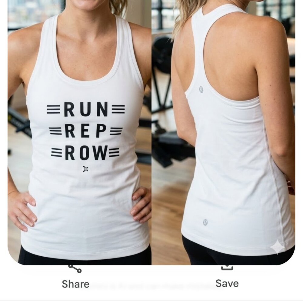 Lululemon Cool Raceback White Tank Top Size Small